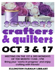 Crafters & Quilters Meet @ Ellington Farman Library