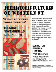 Prehistoric Cultures of WNY Program @ Ellington Farman Library