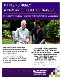 A Caregiver's Guide to Finances @ Ellington Farman Library