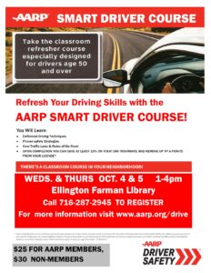 AARP Safe Driving Course @ Ellington Farman Library