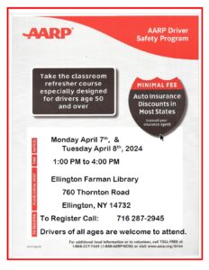 AARP Safe Driving Course @ Ellington Farman Library